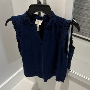 St. John's Bay Deep Blue Ruffle Blouse